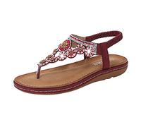 2025 Ladies Strap Flat Sandals Summer Boho Rhinestone Dress Shoes Comfort Open Toe Elastic Ankle Strap Strapless Sandals Roman Bleach (Purple, 6)