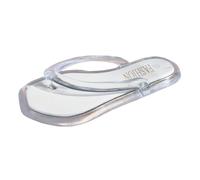 2025 Ladies Summer Home Outdoor Beach Flip Flops Transparent Crystal Clip Toe Large Size Sandal Slippers The Fix Sandals (White, 4)