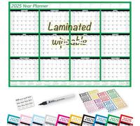 2025 Laminated Wall Planner Calendar Chart, 12 Months, January - December 2025 With Pen and Stickers (Baby Pink, Large 49cm x 70cm (Rolled))