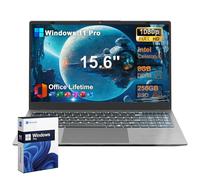 2025 Laptop Computer 15 15.6 Inch FHD, Windows 11 Pro with MS Office for School College Students Business, 8GB RAM, 256GB SSD, Dual-Core Intel Celeron(Up to 2.6GHz), Wi-Fi, Bluetooth, USB 3.2, Gray
