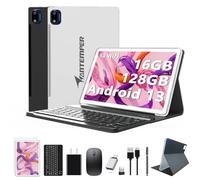2025 Latest Android 13 Tablet 10.1 Inch, 5G WiFi Tablets Mit 16GB RAM+128GB ROM(1TB TF),2 In 1 Tablet with keyboard Mouse Pen-Octa-Core2.0Ghz | 7000mAh | 1080FHD | 13MP Camera | WLAN GPS -Silvery