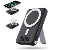 2025 Latest Wireless Power Bank, 12800mAh Portable Charger with Built in Cables, LED Display Magnetic Battery Pack Travel Essentials for iPhone 17/16/15/14/13/12/Pro/Mini/Pro Max Andriod (Black)