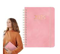 2025 Leather Organiser Spiral Journal - Weekly Planner A5 Diary Diary 2025 | Weekly and Monthly Planner with Soft PU Leather Cover Life Management Diary Organiser with Spiral Binder