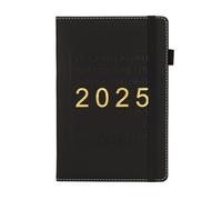 2025 Leather Weekly Monthly Planner Journal Notebook With Elastic Band Pen Holder Timetable For Office Staff Planning