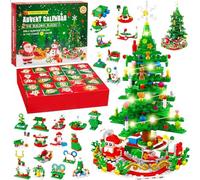 2025 LED Christmas Tree Advent Calendar - 24-Day Building Block Countdown Set with Light-Up Decor, Creative Holiday Project for Kids & Adults
