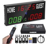 2025 LED Electronic Scoreboard Digital Score Keeper with Remote, Basketball Scoreboard with Shot Clock & Timer & 12/24h Real Time for Football/Corn Hole/ping Pong/Table Tennis