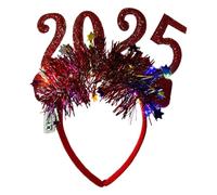 2025 LED Headband - Happy New Year Headbands with Star Boppers | Glitter Hair Band | Versatile and Stylish Tiara Headband for Women | Headpiece 2025 Perfect Year, Christmas