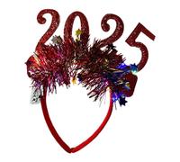 2025 LED Headband, Light Up Headband, Bopper New Year's Tiara, Happy New Year Headband with Bright Glitter, Light Up Headbands for Women, Costume Headpiece for Happy New Year Celebration