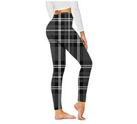 2025 Leggings for Women UK Sale Clearance Plaid Printed High Waisted Leggings with Pockets Tummy Control Stretchy Tight Yoga Pants Trousers for Workout Gym Sports Fitness Running