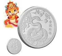 2025 Lucky Coin - Chinese New Year Coin, Double-Sided Coin | Year Of The Snake Keepsake, Rare Collectible, Elegant Home Decor And Cabinet Display