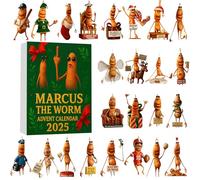 2025 Marcus The Worm Advent Calendar - 24 Unique 2d Acrylic Figurines with Funny Phrases, Meme Themed Calendar 2025, Bizarre Humor Christmas Countdown Décor (1pcs)