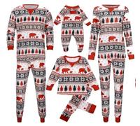 2025 Matching Family Christmas Pyjamas Homewear Sets for Winter - Funny Unisex Xmas Sleepwear, Couples' Pyjamas, Parent-Child Pyjamas with Christmas Tree Pattern (#A04 White, 9-12 M)