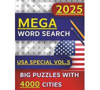 2025 MEGA Word Search USA Special Vol.5 Big Puzzle With 4000 Cities ( Nevada, New Jersey, New Mexico, New York, North Carolina, North Dakota, Indiana, Oklahoma, Oregon and South Dakota )