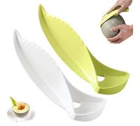 2025 Melon Cutting Tool, Cantaloupe & Watermelon Slicer with Serrated Blade, Easy Grip Handle, Quick Fruit Divider, Seed Remover, Kitchen Gadget, Dishwasher Safe (White+Green)