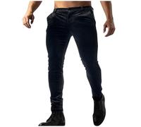 2025 Men’s Soft Velvet Trousers Stretch Pants with Pocket Slim Fit Sweatpants for Work Dress Pants Athletic Outdoor Casual Solid Trousers Classic Dinner Part Tailored Fit Dress Pants Black