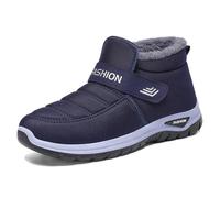 2025 Men Snow Boots Fashion Pattern Autumn and Winter Thickened Warm Comfortable Casual Slip On Shoes Slip Snow Shoe (Blue, 7)