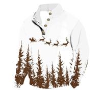 2025 Men's Christmas Sweatshirt, without Hood, Long Sleeve, Mao Collar, Casual, Loose, Sportwear, Chic and Elegant, All-Purpose Print, Comfortable, Autumn, Winter, Temperament, Top for Christmas