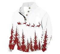 2025 Men's Christmas Sweatshirt, without Hood, Long Sleeve, Mao Collar, Casual, Loose, Sportwear, Chic and Elegant, All-Purpose Print, Comfortable, Autumn, Winter, Temperament, Top for Christmas