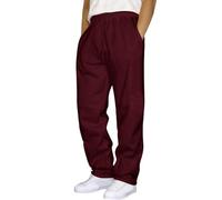 2025 Men's Elastic Waist Jogging Trousers Straight Solid Color Casual Drawstring Loose Simple Chic Soft Comfortable Work Pant Autumn Winter Versatile