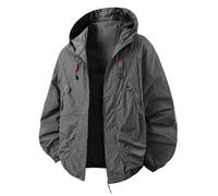 2025 Mens Jacket 2025 Summer Protective Clothing for Men and Women The Same Thin Hooded Coat Puffed Coat Men (Grey, L)