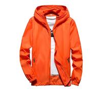 2025 Mens Jacket Lightweight Breathable Outdoor Skin Jacket for Men and Women Couples Modern Men (Orange, s)