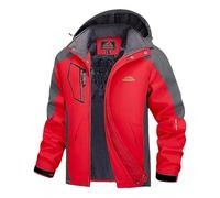 2025 Mens Jacket Male Warm Climb Jacket Color Matching ski Hooded Windproof Pockets Multifunctional Couple Wine Trench Coat Men (red, XXXXL)