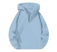 2025 Men's Long-Sleeved Hooded Sweatshirt with Half-Zip Neck, Casual, Solid Colour, Loose, Comfortable, Pullover Chic Everyday Wearable Regular Fit Autumn Hoodie