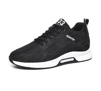 2025 Men's Mesh Trainers, Invisible Lift, Breathable Sports Shoes with Lacing, Soft Sole, Trainers, Outdoor Ultralight Running Shoes, Simple Hiking Shoes, Raising Shoes for Men, black, 10 UK