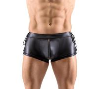 2025 Mens Sexy Underware Mens Leather Underwear with Straps Performance Clothes Jockstrap Sexy (Black, XXL)