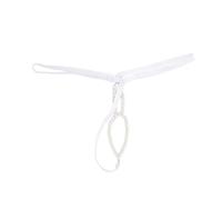 2025 Mens Sexy Underware Men's Solid Color Underwear Pearl Ring Hollow Underwear Thong Lace Romper Lingerie (White, One Size)