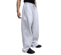 2025 Men's Sports Pants Straight Elastic Waist Pants Chic Casual Solid Color Loose Fit Classics Streetwear Comfortable Versatile Everyday Going Out Palazzo Pants