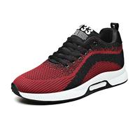 2025 Men's Sports Shoes, Mesh, Soft Trainers with Lacing, Airy Sports Shoes with Invisible Lift, Comfortable Trainers, Ultralight Breathable Running Shoes, Hiking Shoes, Running Shoes for Men, red, 11
