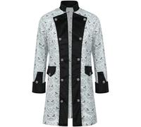 2025 Men's Steampunk Clothing, Gothic Coat, Men's Midi, Medieval Jacket, Retro Victorian Court Frock Coat, Medieval Trench Coat, Theatre Clothing, Nightclub, Party, Halloween Costume