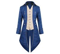 2025 Men's Steampunk Clothing, Gothic Tailcoat, Men's Long, Trendy Green Coat with Buttons, Medieval Frock Coat, Elegant Tuxedo 70s Suit Vest, Victorian Court Clothing, Halloween Costume