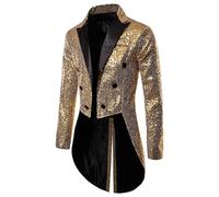 2025 Men's Steampunk Clothing, Gothic Tailcoat, Men's Sequins, Medieval Glitter Jacket, Fashion, Victorian Court Frock Coat, Glitter Jacket, Elegant Tuxedo Theatre Vampire Clothing, Halloween Costume