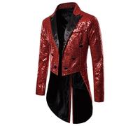 2025 Men's Steampunk Clothing, Gothic Tailcoat, Men's Sequins, Medieval Glitter Jacket, Fashion, Victorian Court Frock Coat, Glitter Jacket, Elegant Tuxedo Theatre Vampire Clothing, Halloween Costume