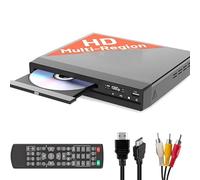 2025 Model ZUMKUNM HD DVD Player for TV | 1080P Region Free for Smart TV | Mini Compact Player with USB, CD & MP3 | HD Cable, RCA Cable & Remoted Control Included