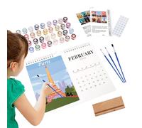 2025 Monthly Calendar - Desk Planner, Brush & Acrylic Paint Kit Included | Decorative Organizational Calendar, Desk Calendar for Study Plans, Planning