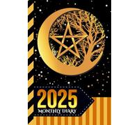 2025 Monthly Diary: With Notebook / 6x9 Dated Personal Organizer And 100 Blank Lined Journal Pages Combo / Organizing Gift / Wicca Wiccan Moon Tree Art Cover