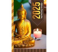 2025 Monthly Diary: With Notebook / Hardcover / 6x9 Dated Personal Organizer And 100 Blank Lined Journal Pages Combo / Organizing Gift / Gold Buddha Statue - Zen Meditation Art Cover