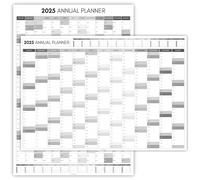2025 Monthly Wall Planner, A2 60cm X 42cm | DOUBLE SIDED PRINT, Wall Calendar 2025, Year Planner, Full Year to View | Organiser for Office, University, School | Mono (Folded)