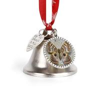 2025 Moth Christmas Bell Ornaments Silver Jingle Bells with Red Hanging Rope Vintage Decorative Bells for Xmas Tree Fireplace Mantle Home Decor Holiday Festive Party