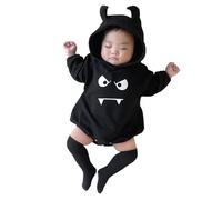 2025 - My First Halloween Outfit for Newborns, Boys and Girls, Cosplay Clothing, Infant Bat Clothing, Hoodie, Playsuit, Body Bath Pillow Baby (Black, 12-18 Months)