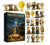 2025 Nativity Scene Advent Calendars, 24-Day Christmas Countdown Calendar With 24 2D Acrylic Jesus Pendants, Faith-Based Holiday Calendar and Daily Reflections, Gift for Believers