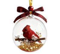 2025 Nature’s Birds Crystal Glass Ornament Set,Wild Bird Wonders Crystal Ornament Collection,Clear Plastic Christmas Balls,Cardinal Ornaments for Xmas Tree Memorial Gifts (A)