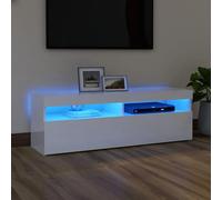 vidaXL TV Cabinet with LED Lights High Gloss White Hifi Stand Stereo Cabinet