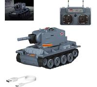 2025 New 1/64 Scale Mini RC Tank Model, 2.4G Armored Fighting Vehicles with Infrared Combat Mode, Rotating Turret and Track Drive(Grey)