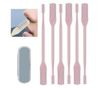 2025 New 2-in-1 Nasal Hair Cutter, Nostril Hair Remover Tool, Double Sided Nose Hair Knife, Portable Manual 360° Rotating Nose Hair Trimmer with Ear Picker for Women Men (Pink-6pcs)