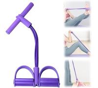 2025 New 21 Fitness Resistance Bands, 4 Tubes Pedal Puller for Fitness Beginners, Pull Rope With Handles for Abdomen, Leg, Arm, Waist Stretching Slimming Training (Purple)