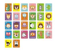 2025 New 26 PCS Alphabet Mask Cards, Colorful Interactive Educational Game for Letter & English Phrase Learning, Handheld Cards for Kids’ Parties & Learning Activities